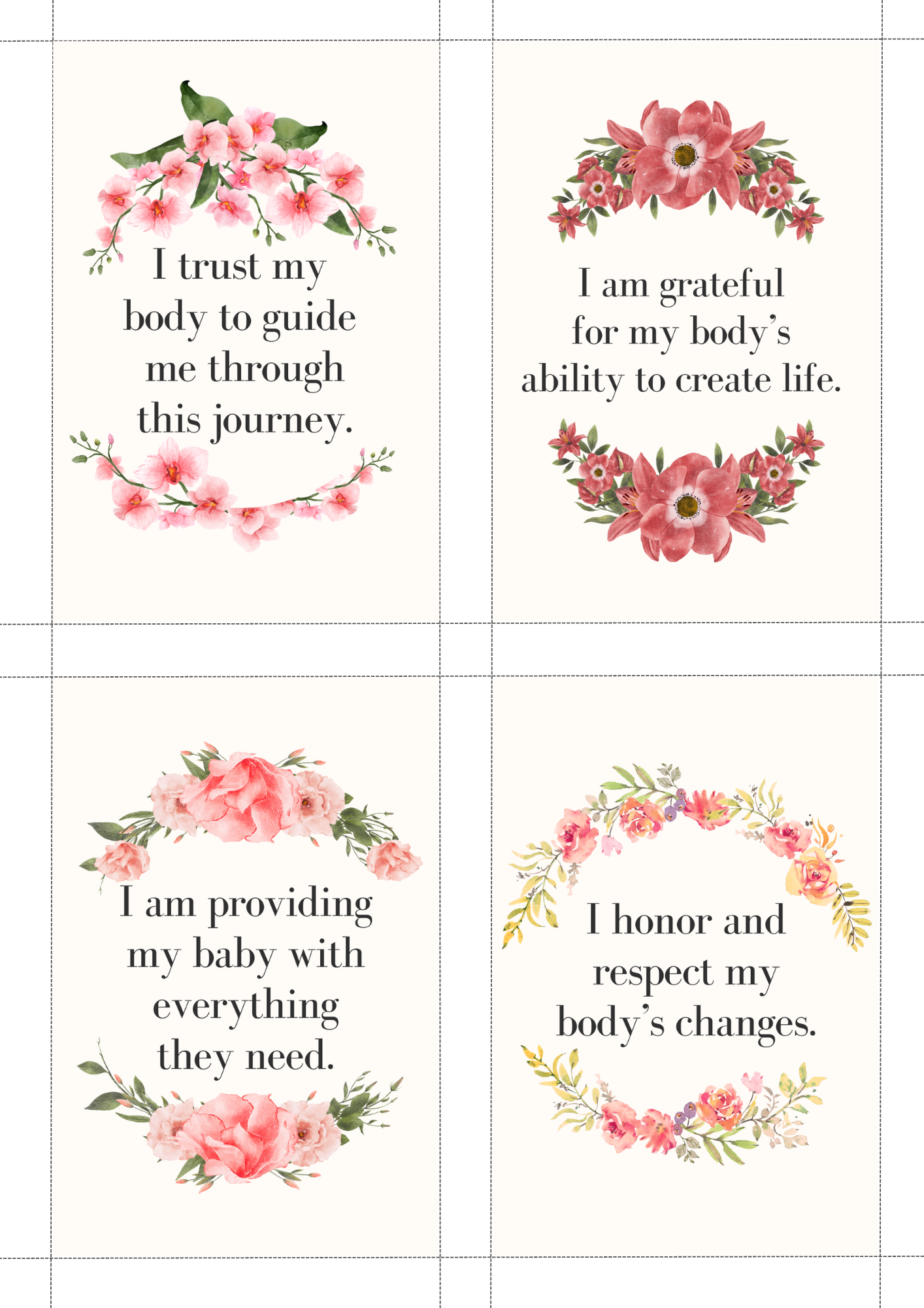 50+ Pregnancy Affirmation Cards - FREE Printable Set for Moms-to-Be